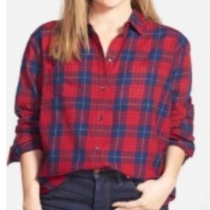MADEWELL ⚡️ OVERSIZED BOYFRIEND PLAID BUTTON DOWN